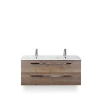 Seville Badmeubelset 120 cm - 2 laden Tabacco - Wastafel Enjoy Dubbel - thumbnail