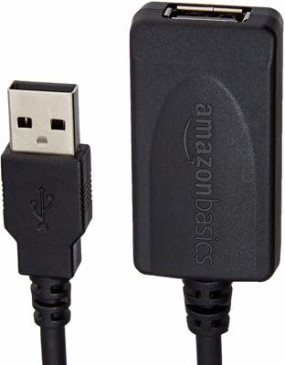 Amazon Basics - Actieve repeater-/aansluitkabel, USB Type-A-stekker naar USB Type-A-aansluiting, USB 2.0, 9,75 m, zwart