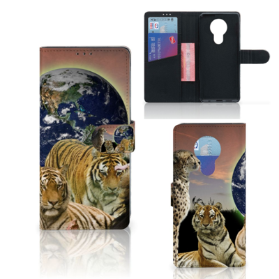 Nokia 5.3 | Telefoonhoesje | Met pasjeshouder | Roofdieren Nokia 5.3 | Telefoonhoesje | Met pasjeshouder | Roofdieren