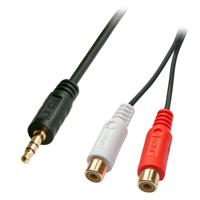 LINDY 35678 Kabel Jackplug / Cinch Audio Adapter [1x Jackplug male 3,5 mm - 2x Cinch-koppeling] Zwart - thumbnail