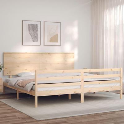 Bedframe met hoofdbord massief hout