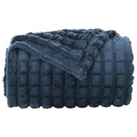 VidaXL Gooi deken marineblauw 240 x 220 cm fleece - thumbnail