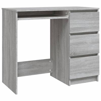 Bureau 90x45x76 cm bewerkt hout grijs sonoma eikenkleurig