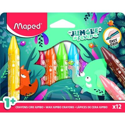 Waskrijt Maped Jungle Fever Jumbo set à 12 kleuren Waskrijt Maped Jungle Fever Jumbo set à 12 kleuren