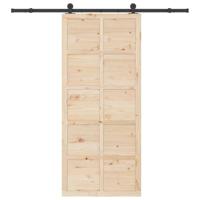 Schuifdeur Bruin 90 x 208 cm Massief grenenhout - thumbnail