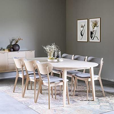 Rowico Home Kato Houten Eetkamerstoel Whitewash - Lichtgrijze Zitting Rowico Home Kato Houten Eetkamerstoel Whitewash - Lichtgrijze Zitting