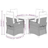 5-delige Tuinset met kussens poly rattan gemengd beige - thumbnail