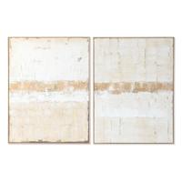 Canvas Home ESPRIT Wit Beige Abstract Stads 92 x 4,5 x 122 cm (2 Stuks) - thumbnail