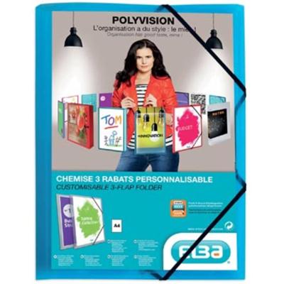 OXFORD Polyvision elastomap, formaat A4, uit PP, transparant blauw - thumbnail