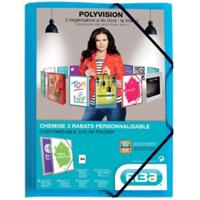 OXFORD Polyvision elastomap, formaat A4, uit PP, transparant blauw - thumbnail