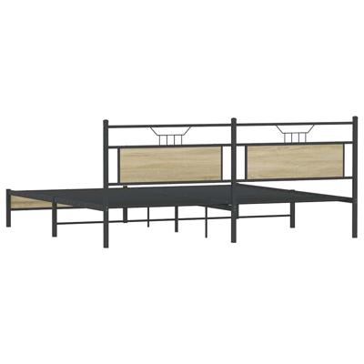 Bedframe zonder matras metaal sonoma eikenkleur 200x200 cm