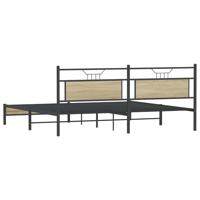 Bedframe zonder matras metaal sonoma eikenkleur 200x200 cm - thumbnail