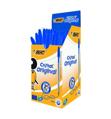 Bic doos 50 pennen cristal blauw