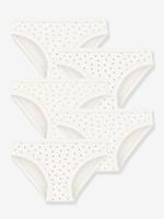 Set met 5 slipjes met kleine hartjes PETIT BATEAU wit, bedrukt - thumbnail