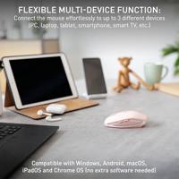 CHERRY GENTIX BT Muis Bluetooth Optisch Kersenbloesemroze 7 Toetsen 1000 dpi, 2000 dpi Geïntegreerd scrollwiel, Oplaadbaar - thumbnail