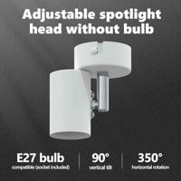 VidaXL Plafondspot met schijnwerpers wit 6,5 x 6 x 11,5 cm metaal - thumbnail