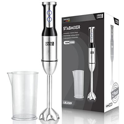 Lebenlang LBL4589 Staafmixer 1000 W Turbofunctie, Inklapbaar, BPA-vrij RVS