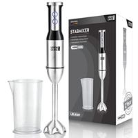 Lebenlang LBL4589 Staafmixer 1000 W Turbofunctie, Inklapbaar, BPA-vrij RVS - thumbnail
