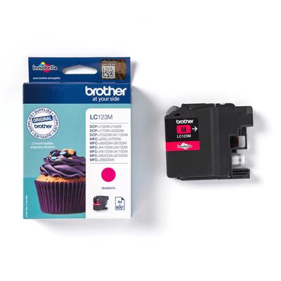 Brother inktcartridge, 600 pagina&apos;s, OEM LC-123M, magenta