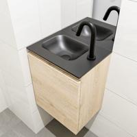 MONDIAZ OLAN 40cm toiletmeubel washed_oak. LEX wastafel urban links 1 kraangat - thumbnail