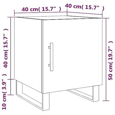 Nachtkastjes 2 st 40x40x50 cm bewerkt hout zwart