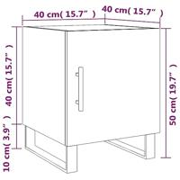 Nachtkastjes 2 st 40x40x50 cm bewerkt hout zwart - thumbnail