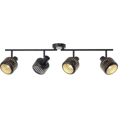 Brilliant 4-lichts plafondlamp Tyas zwart met goud 99945/86