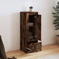 Hoge kast 36x35,5x103,5 cm bewerkt hout gerookt eikenkleurig - thumbnail