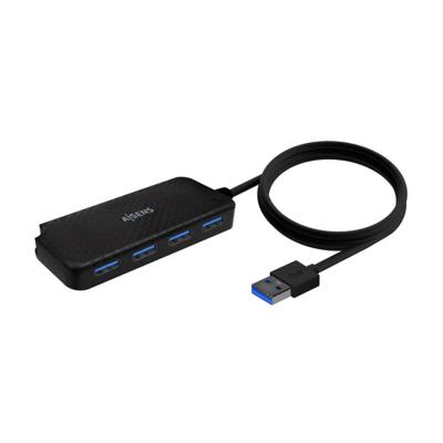 AISENS - A106-0714 - Hub USB 3.0, type A/M-4XType A/H, zwart, 60 cm