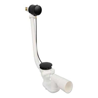 Badafvoer Xenz Pure | Vulcombinatie met overloop | Draaiknop | Rond | zwart mat