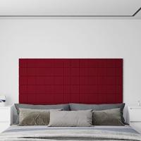 VidaXL Wandpanelen 12 st 1,62 m² 90x15 cm fluweel wijnrood - thumbnail