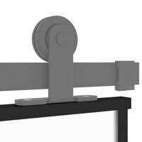VidaXL Schuifdeur 90x205 cm gehard glas en aluminium zwart - thumbnail