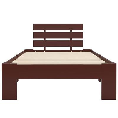 VidaXL Bedframe massief grenenhout donkerbruin 100x200 cm VidaXL Bedframe massief grenenhout donkerbruin 100x200 cm