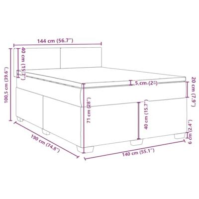 Boxspring met matras stof zwart 140x190 cm