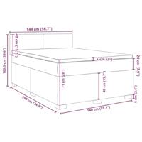 Boxspring met matras stof zwart 140x190 cm - thumbnail