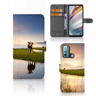 Motorola Moto G60 | Telefoonhoesje | Met pasjeshouder | Koe Motorola Moto G60 | Telefoonhoesje | Met pasjeshouder | Koe