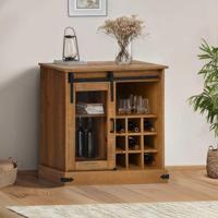 Dressoir HALDEN met schuifdeur 80x40x80 cm massief hout - thumbnail