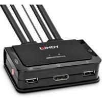 LINDY Lindy 42344. Tipo di porte tastiera: USB, Tipo porta mouse: USB, Tipo porta vide KVM-switch DisplayPort Muis, Toetsenbord 4096 x 2160 Pixel - thumbnail