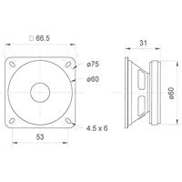 Visaton FRS 7 - 8 Ohm 2.5 inch fullrange speaker - thumbnail