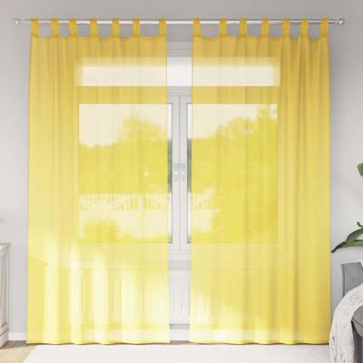 VidaXL Gordijnen voile met lussen 2 st 140x225 cm geel