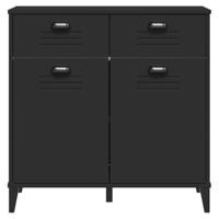 Dressoir VIKEN 80x40x80 cm massief grenenhout zwart - thumbnail