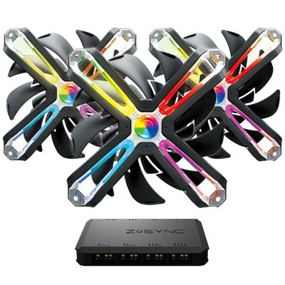 ZM-SF120A3 - Ventilatorhuis - 120 mm - Z-Sync ARGB - 3-pak incl. Z-Sync controller - zwart ZM-SF120A3 - Ventilatorhuis - 120 mm - Z-Sync ARGB - 3-pak incl. Z-Sync controller - zwart