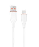 Premium siliconen USB-type-C oplaad- en datakabel, 1,5 m, wit - thumbnail