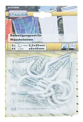 Connex Bevestigingsset Voor Waslijn 16Dlg - DY5110009 Connex Bevestigingsset Voor Waslijn 16Dlg - DY5110009