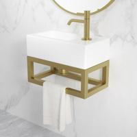 Frame Voor Fontein Wiesbaden Nick 39,5x15x21,5 cm Geborsteld Messing - thumbnail