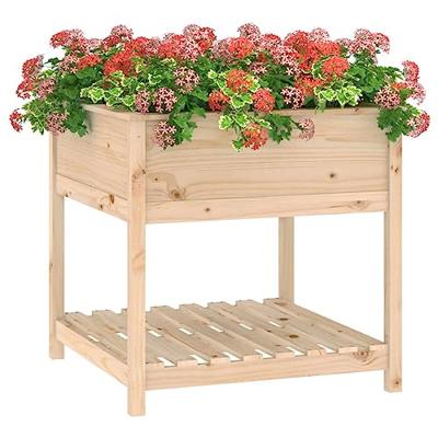 VidaXL Plantenbak met schap 82,5x82,5x81 cm massief grenenhout VidaXL Plantenbak met schap 82,5x82,5x81 cm massief grenenhout