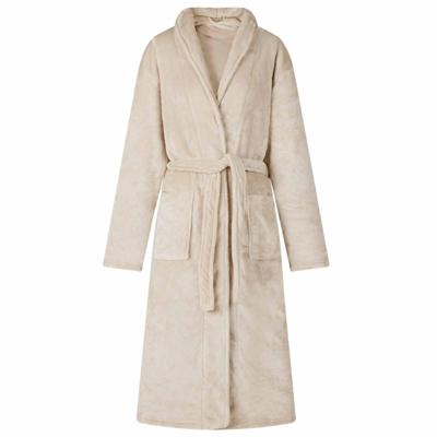 VidaXL Badjas zonder kap beige xxxl flanel