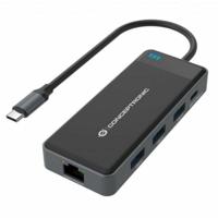 Conceptronic DONN14G notebook dock & poortreplicator Bedraad USB 3.2 Gen 1 (3.1 Gen 1) Type-C Grijs - thumbnail