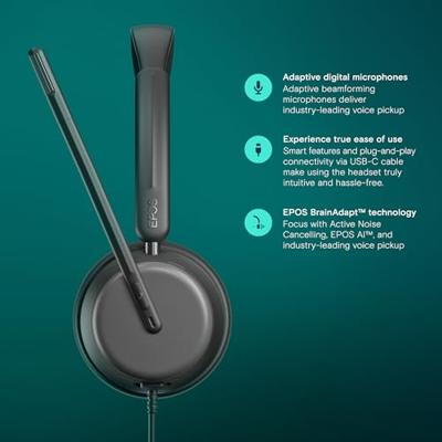EPOS IMPACT 860 ANC Headset Bedraad Hoofdband Kantoor/callcenter USB Type-C Zwart - thumbnail