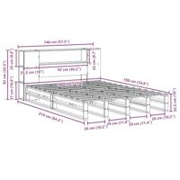 Bed met boekenkast zonder matras massief hout wit 140x190 cm - thumbnail
